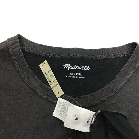 Madewell Doubledown Henley Shirt Cotton Pullover Long Sleeve Coal Gray Size XXL - Picture 4 of 4